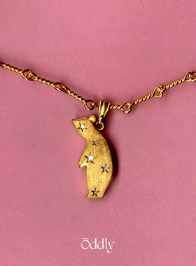 oddly 星星魔法小熊项链新年礼物锁骨链原创设计高级感颈链女