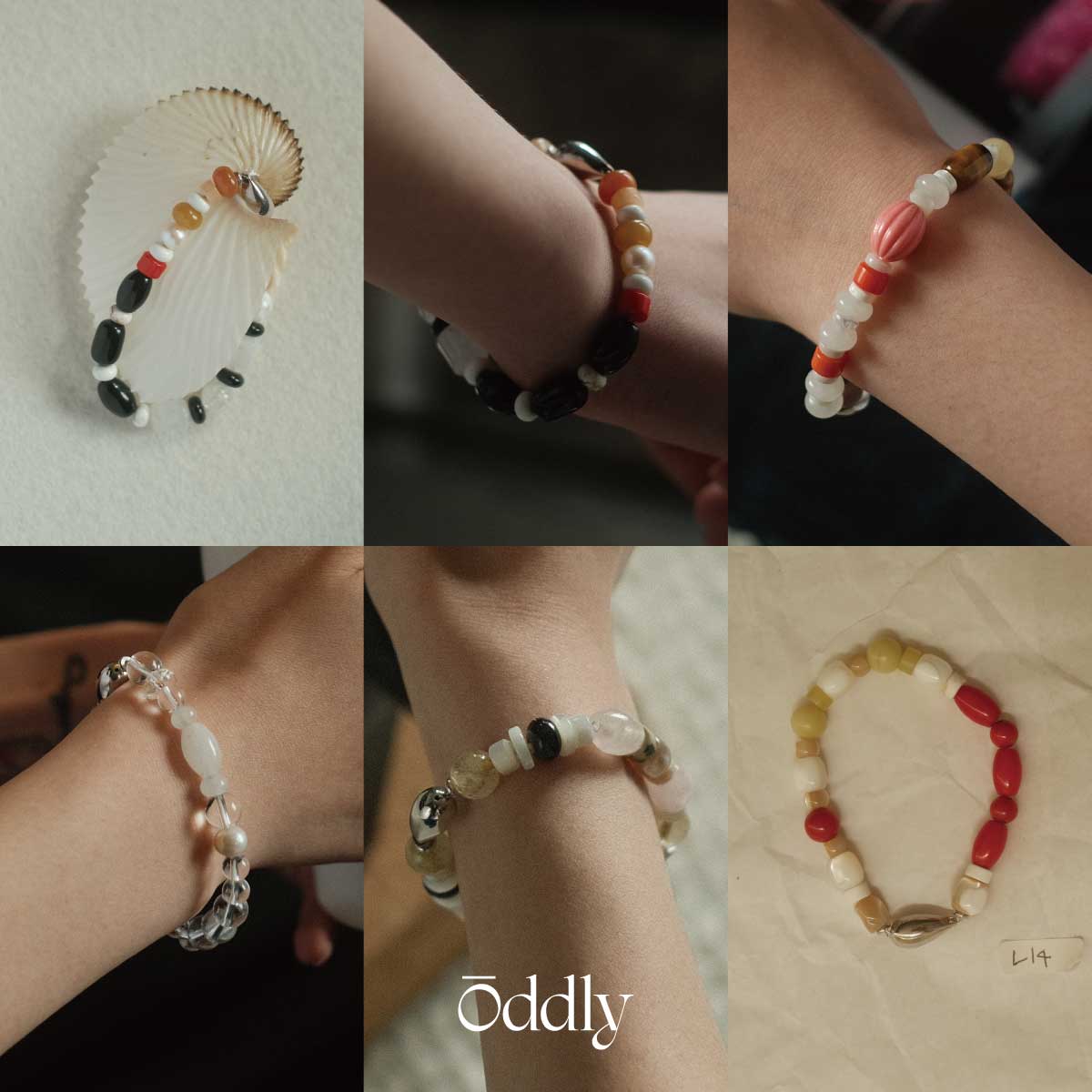 oddly镀金水滴弹力串珠手链