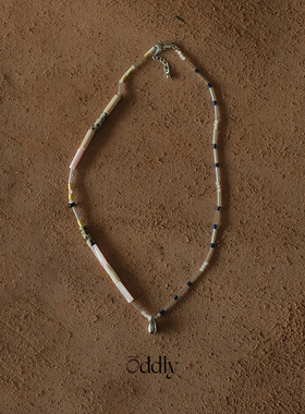 oddly 沙滩贝母松石串珠水滴项链可拆卸2024新款小众设计锁骨链女