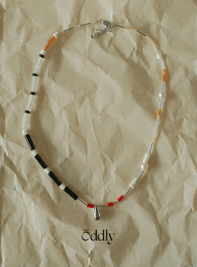 oddly 假日串珠水滴项链可拆卸2024新款小众原创设计叠戴锁骨链女