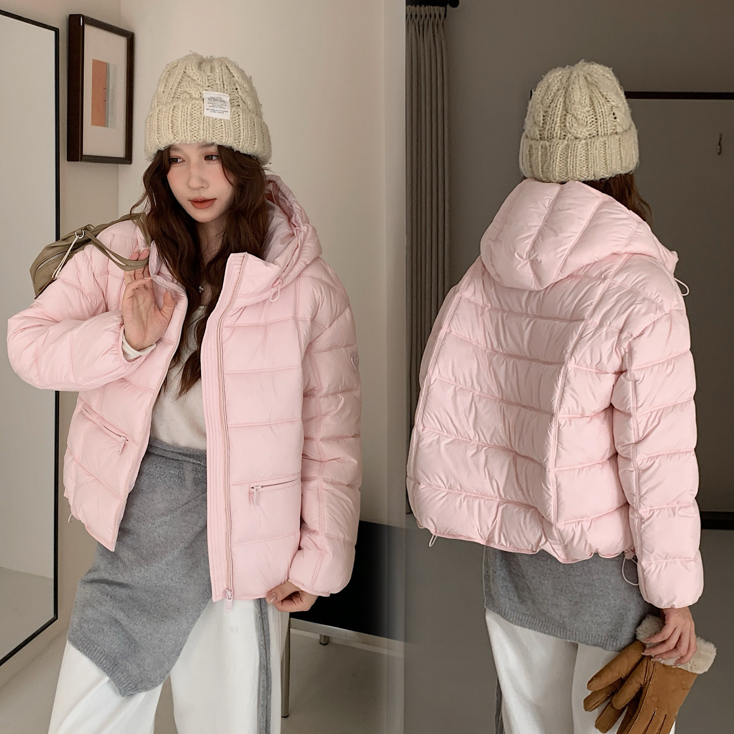 2026新款小个子加厚短款面包服