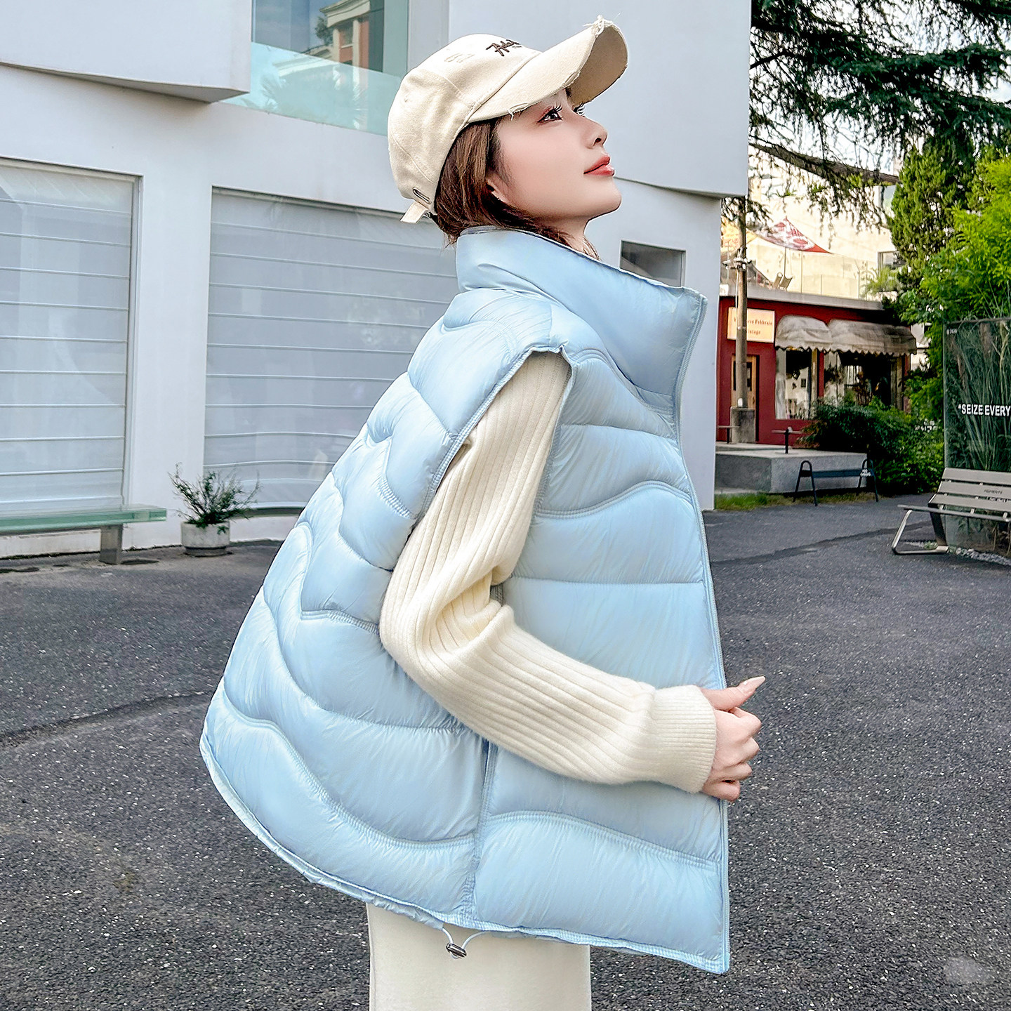 2026新款秋冬加厚立领女棉马甲