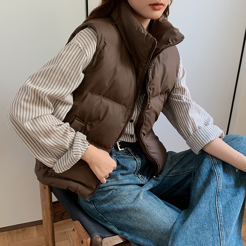 冬季加厚保暖立领显瘦棉马甲女