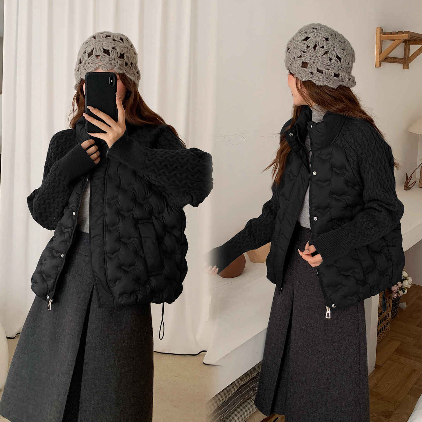 冬季女短款立领加厚保暖显瘦棉服