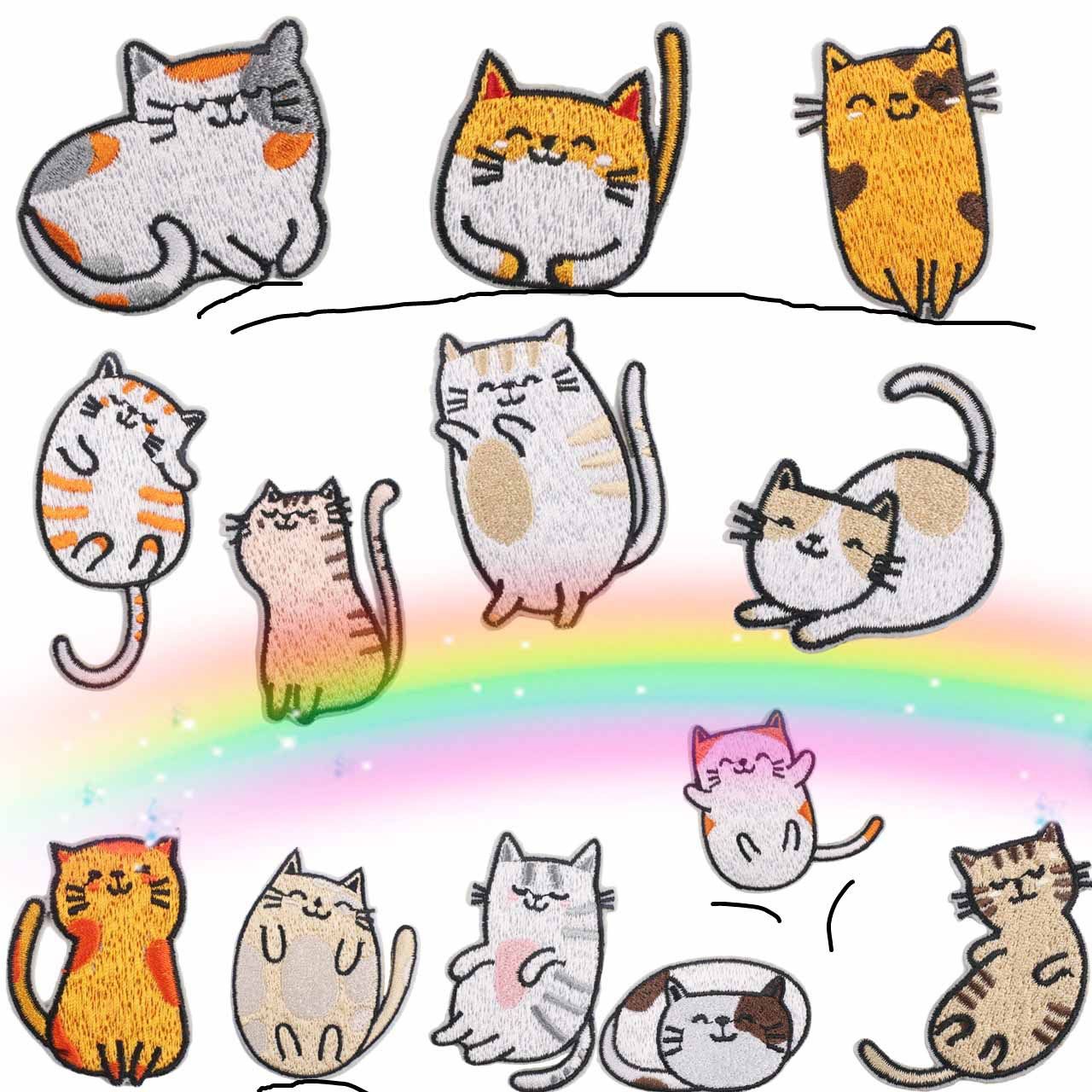 喵星人布贴卡通刺绣贴小猫咪补丁贴包包绣花章仔标衣服熨烫装饰贴