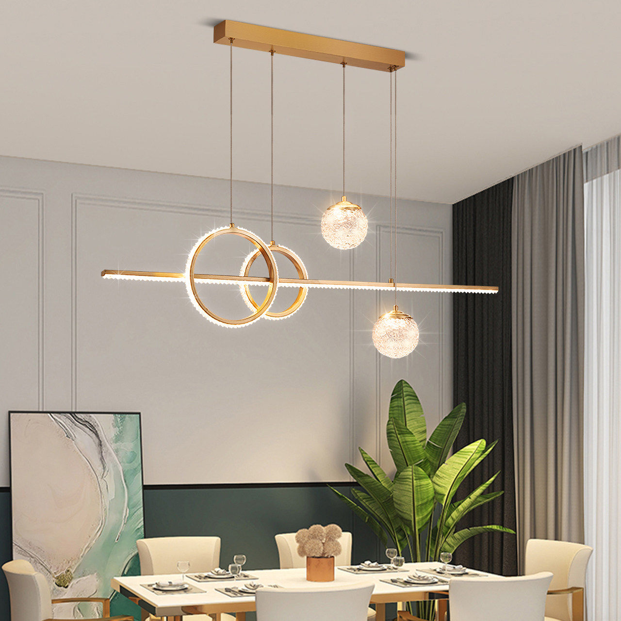 雷士照明轻奢吊灯餐厅灯新款创意轻奢铜灯餐桌吧台书房灯具灯饰,家装灯饰光源,餐厅吊灯,淘宝优惠券,粉丝福利购,淘宝优惠卷