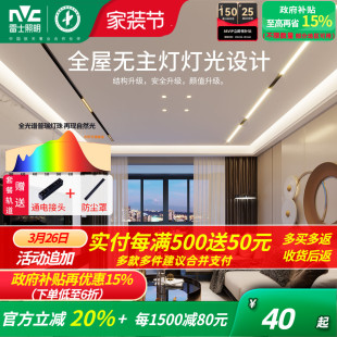 雷士照明未来光磁吸轨道灯客厅无主灯全光谱护眼嵌入式 泛光线形灯