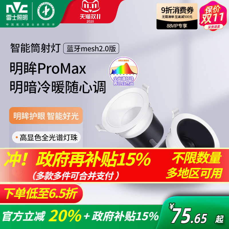 雷士照明客厅筒灯米家