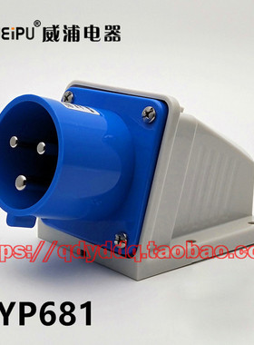 WEIPU 威浦连接器 TYP681 明装工业插头插座 3芯（2P+E）32A IP44