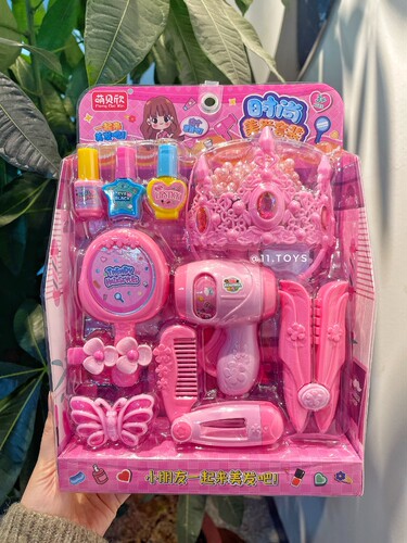 儿童过家家美发玩具女孩仿真美发店拉头发吹头发工具美妆玩具