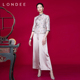 Londee 桑蚕丝复古印花上衣0T22250 龙笛秋冬新款