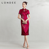 新娘结婚红色刺绣旗袍3T21288 新中式 Londee 龙笛优雅国风新款