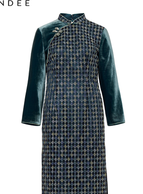 Londee/龙笛【孤品】新中式复古改良旗袍女盘扣修身连衣裙2PW29CM