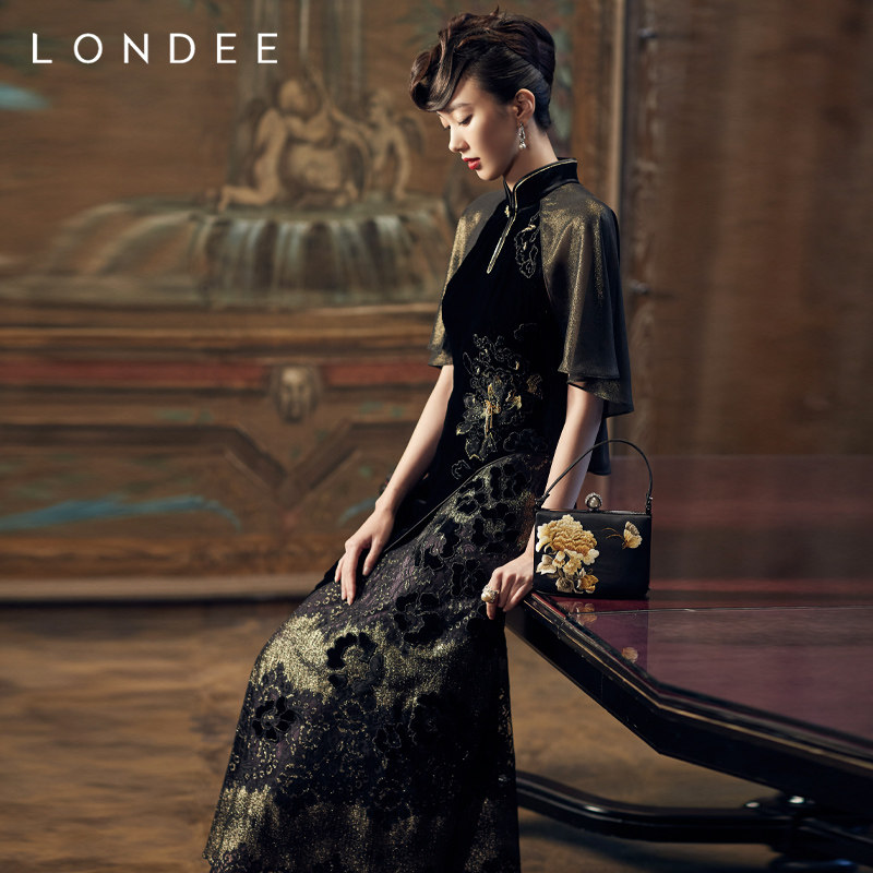 Londee/龙笛特价高奢级【专柜价15880】重工晚礼服连衣裙8T26659