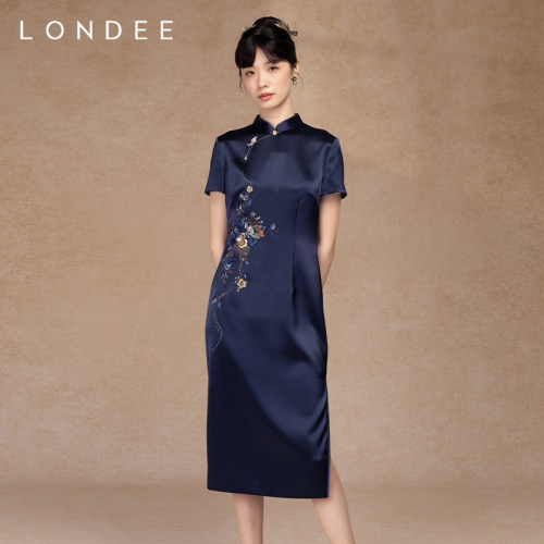 Londee/龙笛新款中国风日常可穿新中式高级连衣裙重工旗袍5S21173