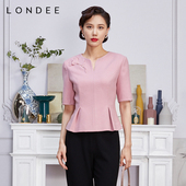 Londee 龙笛Londee 龙笛春夏优雅粉色显瘦上衣国风短外套3S22296