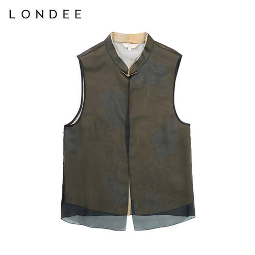 Londee/龙笛【孤品】新中式桑蚕丝马夹复古飘逸双层马甲6PS27H4