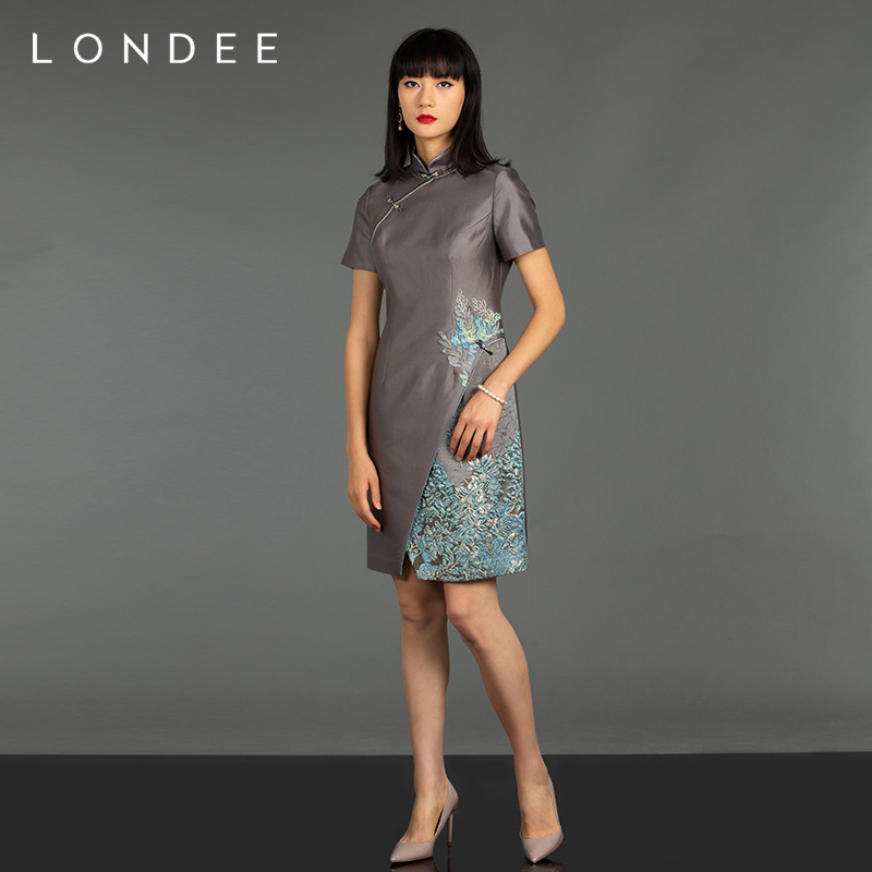Londee/龙笛 Autumn silk dress, cheongsam