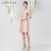 Londee 龙笛春夏新款 丝毛面料绣花连衣裙旗袍2S21658