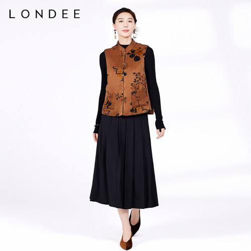 Londee/龙笛气质百搭A字裙高级感半身长裙日常可穿百褶裙4T23179