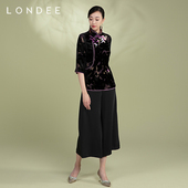 Londee 五彩金兰刺绣传统旗袍上衣0S22255 龙笛春夏款