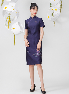 Londee/龙笛春夏款改良版中式旗袍连衣裙2S21251