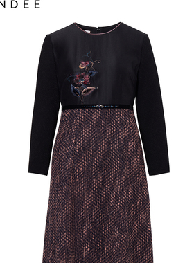 Londee/龙笛【孤品】秋冬款复古风日常圆领中长裙旗袍2PW29BJ