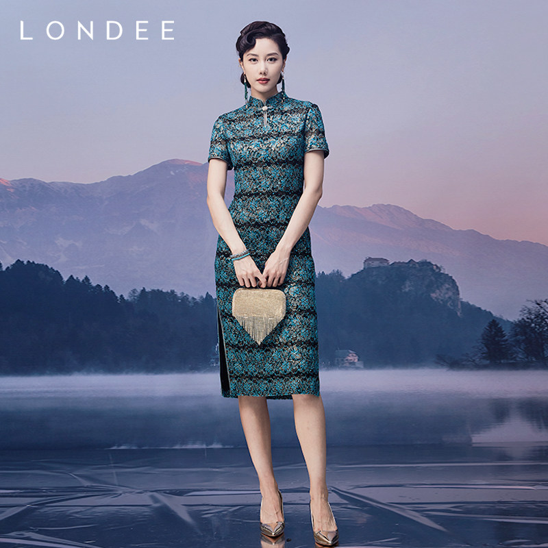 Londee/龙笛高端专柜旗袍改良春夏时尚气质旗袍2T21297