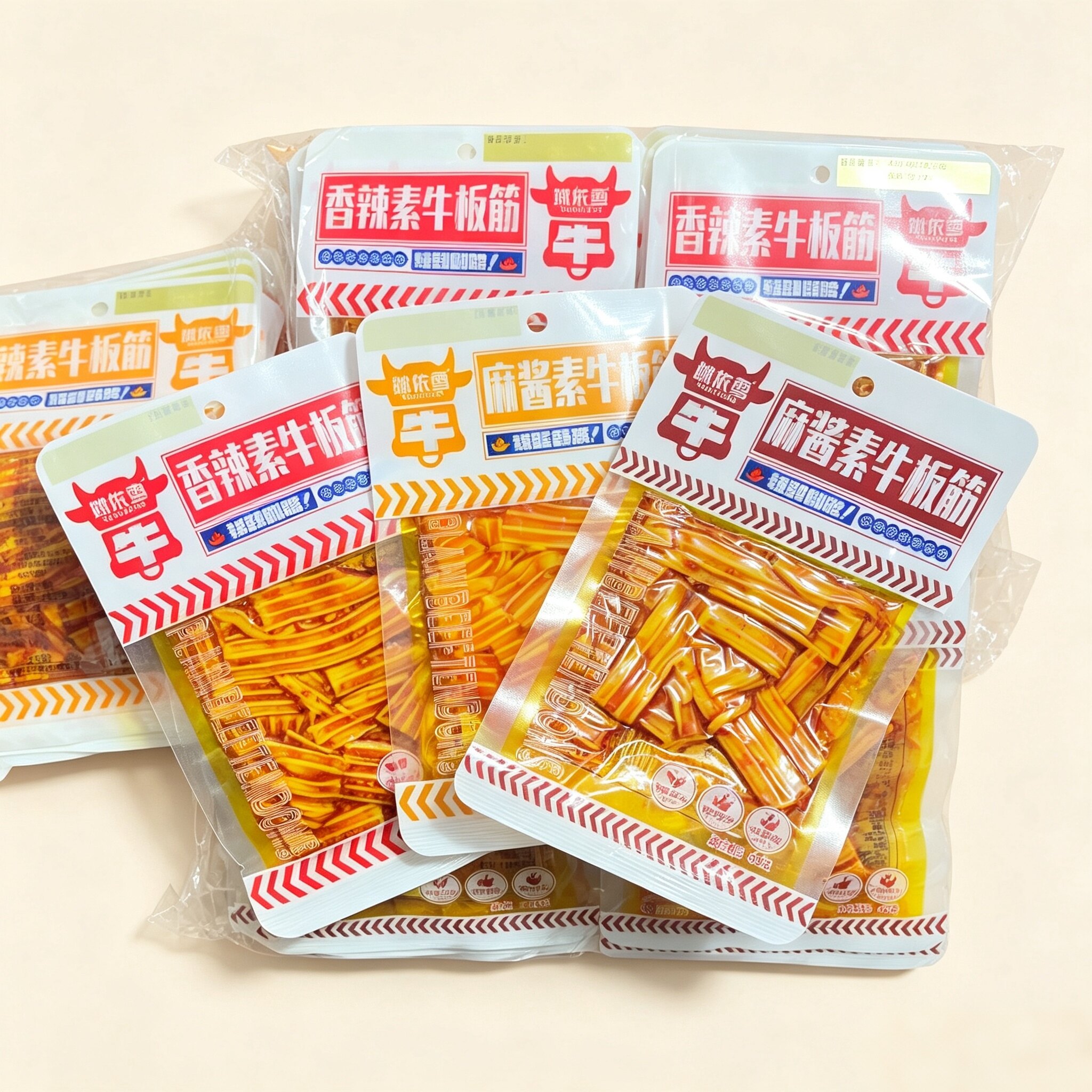 姚依雪素牛板筋香辣麻酱味麻辣味凉皮网红塑胶跑道辣条解馋小零食