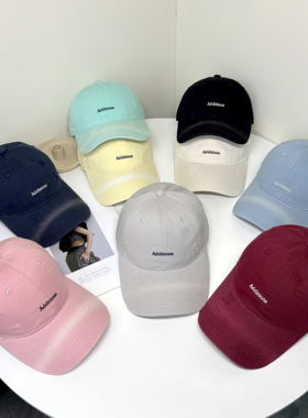 新款鸭舌帽男个性帽檐晕染ins风破洞款休闲Additions刺绣棒球帽女