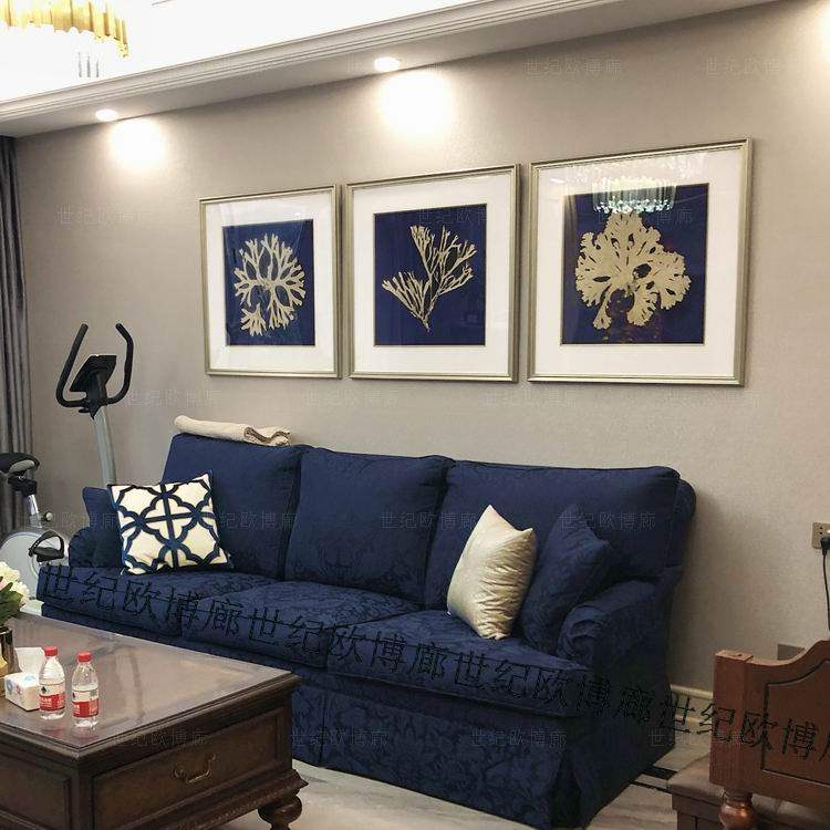 客厅蓝色装饰画挂画授权