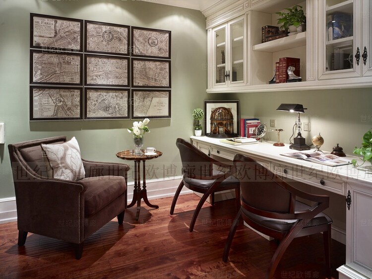 授权纯进口画芯简美式 客厅书房古地图装饰画  1715年巴黎地图