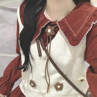 茶歇法式灯芯绒连衣裙女秋冬两件套复古气质收腰仙女温柔初恋长裙