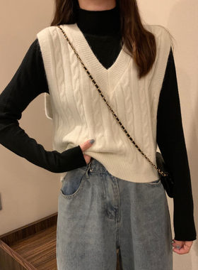 低领马甲女春秋冬外穿背心