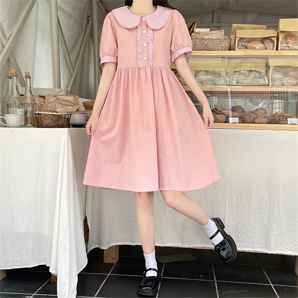 森女日系部落夏季学生小个子连衣裙女可爱少女甜美初中高中初恋裙