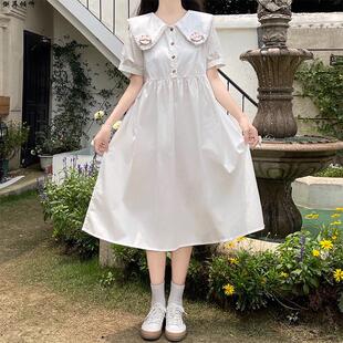 法式森系学院风连衣裙女2025夏季新款中长款初中高中学生公主裙子