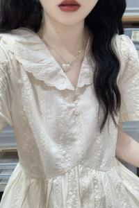 法式温柔风仙女仙气茶歇长裙气质收腰奶甜初恋清纯森系甜美连衣裙