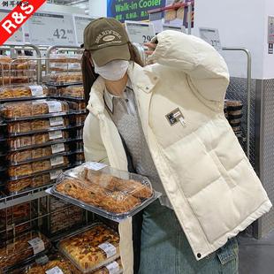 灯芯绒棉服女冬季新款韩版宽松小个子羽绒棉衣加厚立领短款大学生