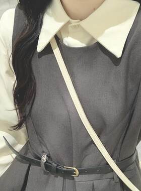 法式复古两件套连衣裙女冬