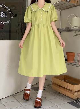 娃领连衣裙少女夏装初中高学