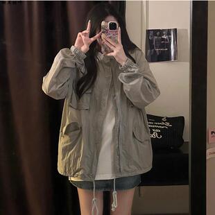 防晒衣外套少女生夏装2025新款初中高中学生宽松薄款防紫外线上衣