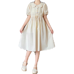 森女日系部落少女学院风连衣裙女夏季学生甜美小个子中长款裙子