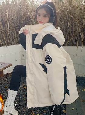 韩版夹棉加厚羽绒服外套女冬