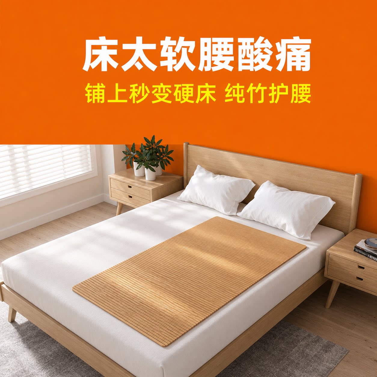 天然纯竹护腰可折叠变硬床板图片