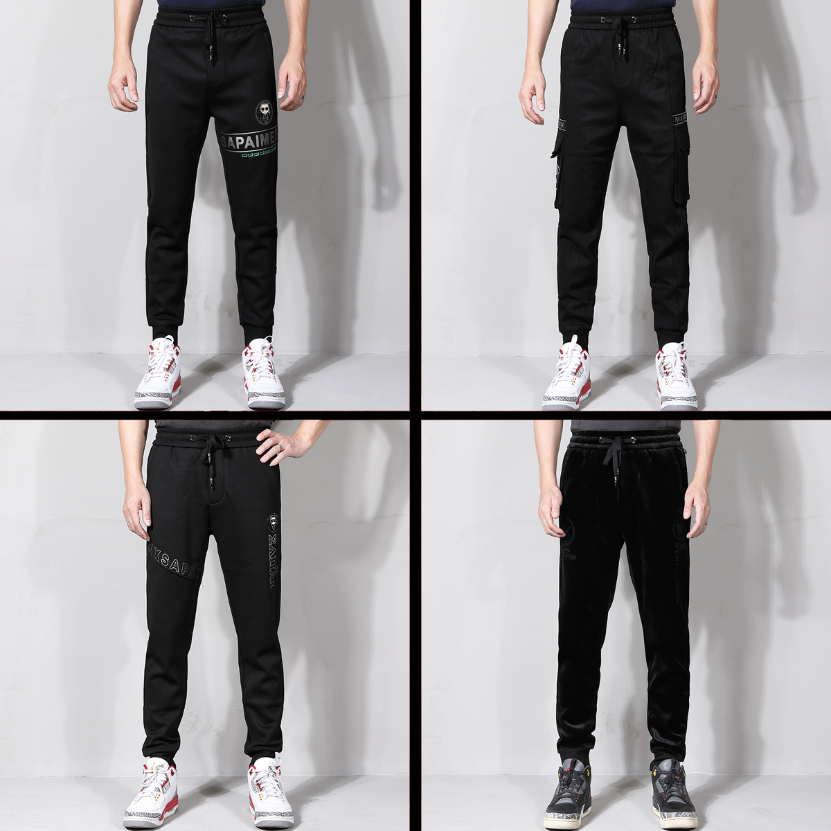 唠叨牛仔长裤休闲裤压胶