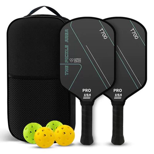 pickleballpaddles匹克球拍T700碳纤维布纹磨砂匹克球全套皮克球