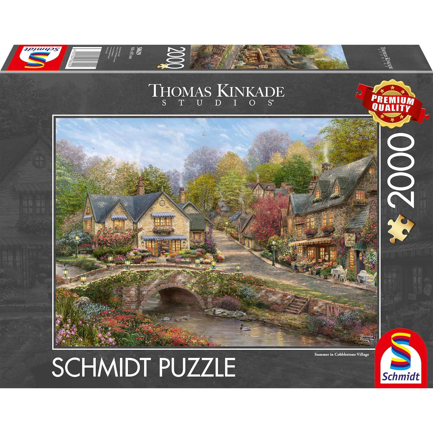 新品上架 Schmidt德国进口益智拼图58629鹅卵石小镇2000片金凯德