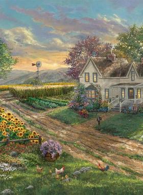 新品 施密特Schmidt德国进口拼图58779向日葵花田1000片托马斯金