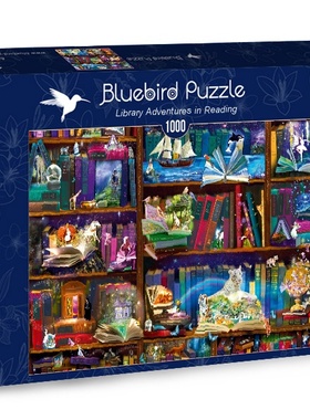 现货包邮 法国Bluebird蓝鸟进口益智拼图70313梦幻书架1000片减压