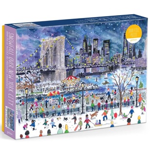 正品包邮美国Galison进口成人益智拼图1000片纽约雪季 雪夜86112